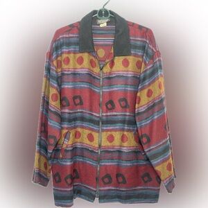 Vintage Wrapper brand jacket wool blend Southwest pattern